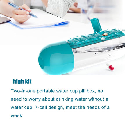 12911 Pill  Vitamin Bottle Water Bottle Multi Functional Use For Traveling  Outdoor Use Water Bottle Travelling Kit Summer Special Bottle (600 Ml   Mix Color )