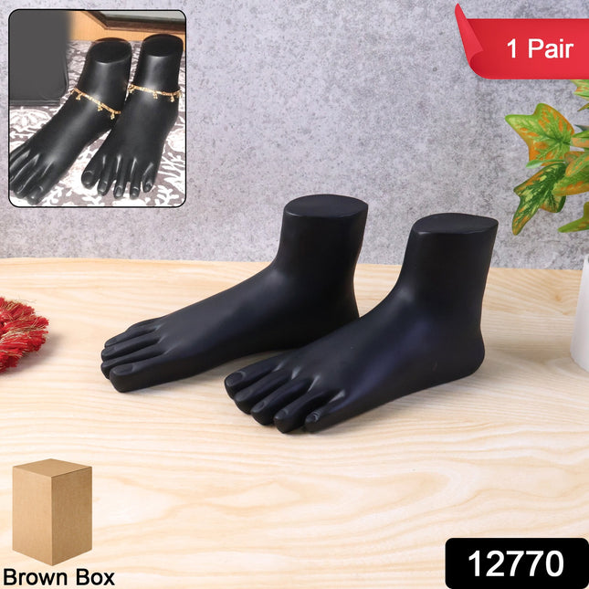 Premium Black Foot Mannequin Display Stand (1 Pair)