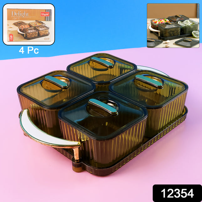 Luxury Delight 4-piece Dryfruit Storage Box (1 Set)