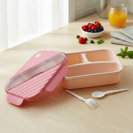 Plastic 3 Compartment Lunch Box For Kids